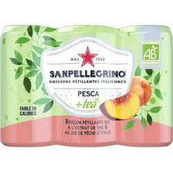 San Pellegrino Boisson gazeuse saveur pêche et thé 6 x 25 cl