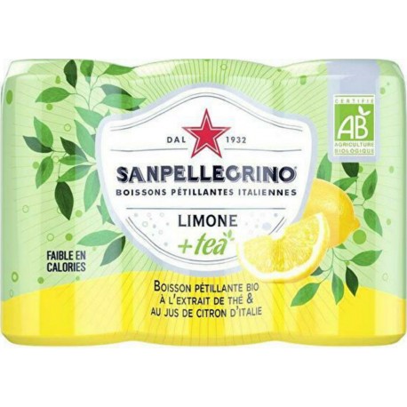 San Pellegrino Boisson gazeuse au thé et citron BIO 6 x 25 cl