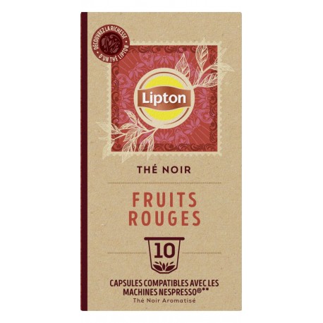 Lipton Infusion Thé Fruit Rouge Nespresso x10 (lot de 3 boîtes de 10 soit 30 capsules)