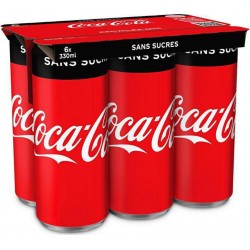 Coca-Cola Soda à base de cola sans sucres 33cl (pack de 6)