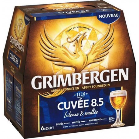 Grimbergen Bière blonde Cuvé 8.5% 6X25cl (pack de 6)