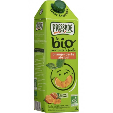 Pressade Nectar Bio Orange pêche abricot 1,5L