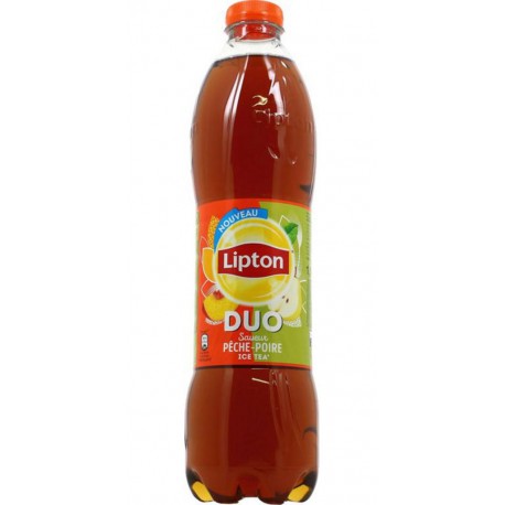 Lipton Ice Tea Duo Pêche Poire 1,5L (lot de 12)