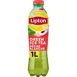 Lipton Ice Tea Thé vert saveur Pêche Blanche 1L (lot de 9)