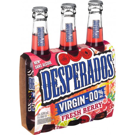 Bière Desperados Virgin fresh berries 0%vol 33cl (pack de 3)