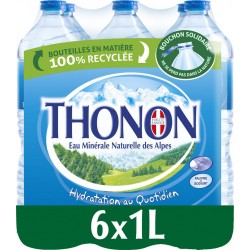 THONON Eau minérale naturelle 1L (pack de 6 bouteilles)