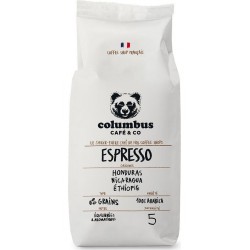 COLUMBUS Grains de café espresso Arabica intensité 5 1Kg