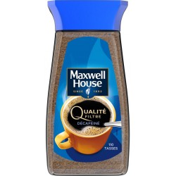 MAXWELL HOUSE Café soluble qualité filtre décaféiné le bocal de 200g