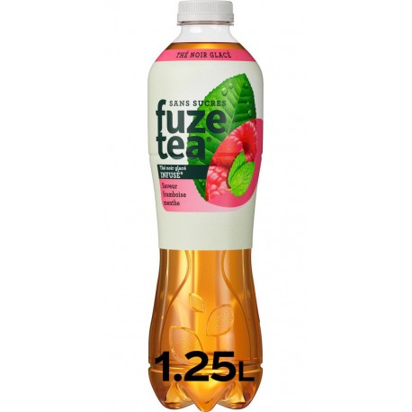 FUZE TEA Boisson Thé Noir Glacé Framboise Menthe Sans Sucres 1,25L