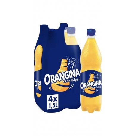 ORANGINA Soda à l'Orange et sa Pulpe 4x1,5L (pack de 4)