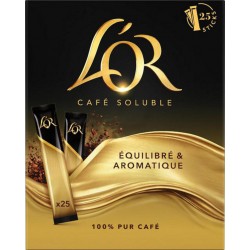 L'OR Café soluble équilibré et aromatique x25 STICKS